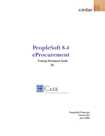 PeopleSoft 8.4 EProcurement - Case Western Reserve University