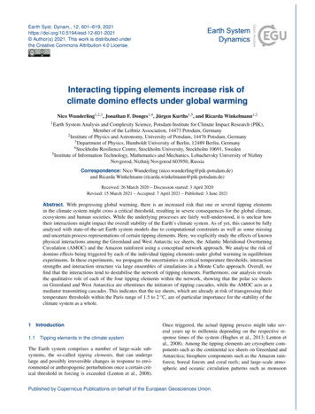 Interacting Tipping Elements Increase Risk Of Climate Domino Effects .