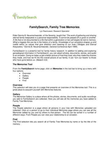 FamilySearch, Family Tree Memories