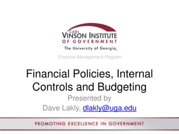 Financial Policies, Internal Controls, And Budgeting