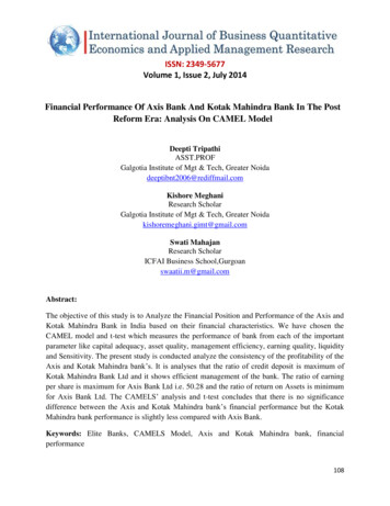 ISSN: 2349-5677 Volume 1, Issue 2, July 2014 Financial Performance Of .