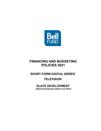 FINANCING AND BUDGETING POLICIES 2021 - Bellfund.ca