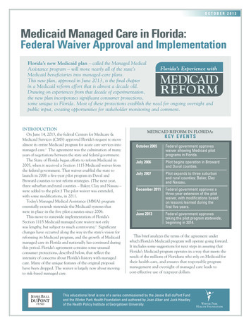 Medicaid Managed Care In Florida: Federal Waiver Approval And .