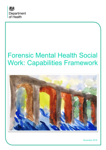 Forensic Mental Health Social Work: Capabilities Framework - GOV.UK
