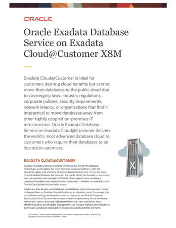 Oracle Exadata Database Service On Exadata Cloud@Customer X8M
