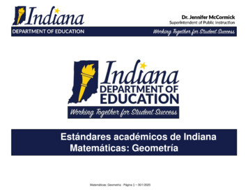 Estándares Académicos De Indiana Matemáticas: Geometría