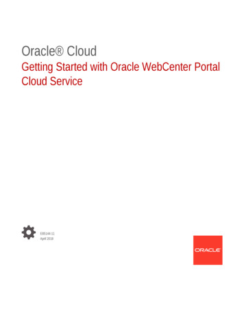 Getting Started With Oracle WebCenter Portal Cloud Service