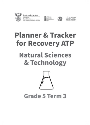 Planner & Tracker For Recovery ATP - National Education Collaboration Trust