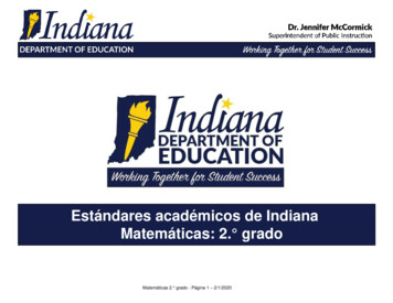 Estándares Académicos De Indiana Matemáticas: 2. Grado