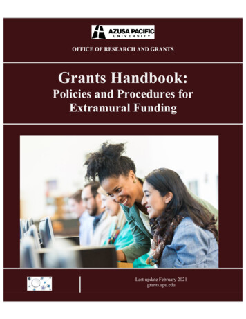 Policies And Procedures For Extramural Funding - Azusa Pacific University