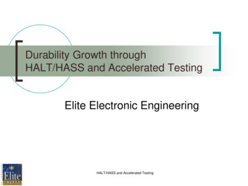 Durability Growth Through HALT HASS Testing
