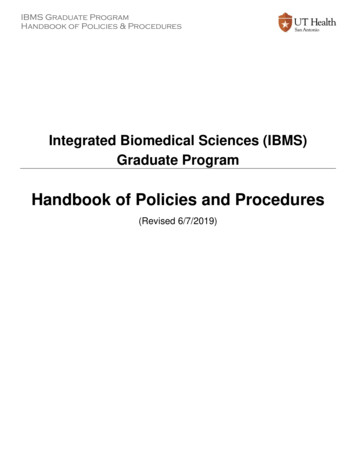 Handbook Of Policies And Procedures - UTHSCSA