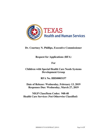 Dr. Courtney N. Phillips, Executive Commissioner Children With . - Texas