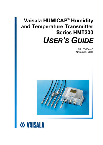 Vaisala HUMICAP Humidity And Temperature Transmitter Series HMT330 USER .