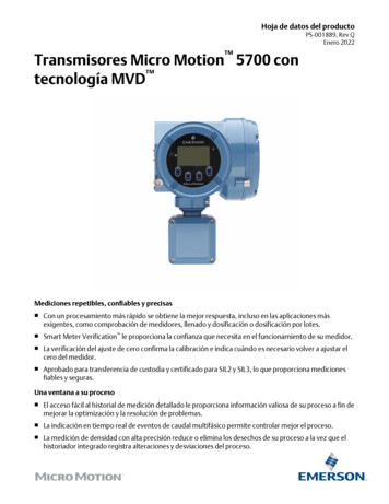 Abril 2021 Transmisores Micro Motion 5700 Con PS-001889, Rev O .