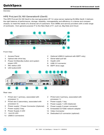 HP ProLiant DL160 Generation9 (Gen9) - I/O Data Systems, Inc.