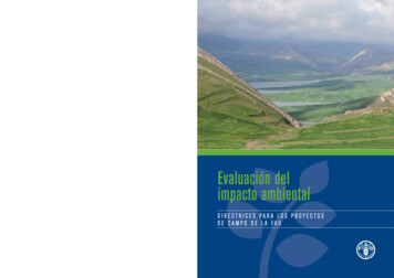 Evaluación Del Impacto Ambiental - Food And Agriculture Organization