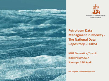 Petroleum Data Managment In The NPD & National Data Repository . - IOGP
