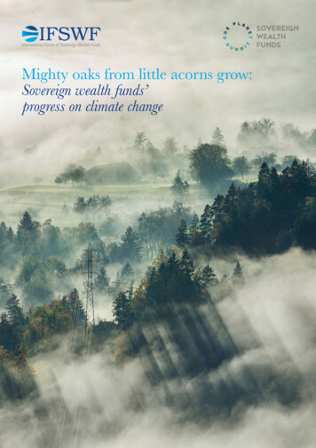 Mighty Oaks From Little Acorns Grow: Sovereign Wealth Funds' Progress .