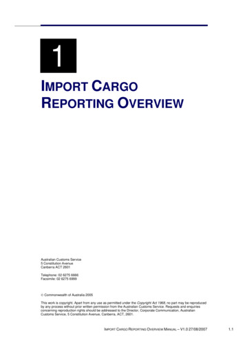 Import Cargo Reporting Overview - Abf