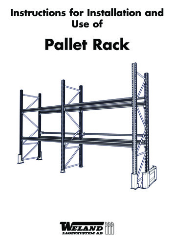 Instructions For Installation And Use Of Pallet Racks- Weland GmbH
