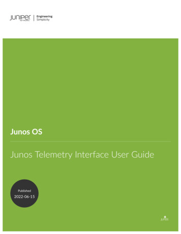 Junos OS Junos Telemetry Interface User Guide - Juniper Networks