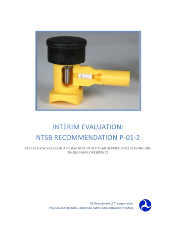 INTERIM EVALUATION: NTSB RECOMMENDATION P-01-2 - Pipeline And Hazardous .