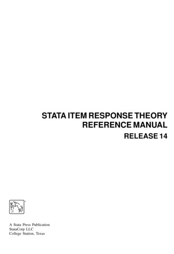 [IRT] Item Response Theory - Stata
