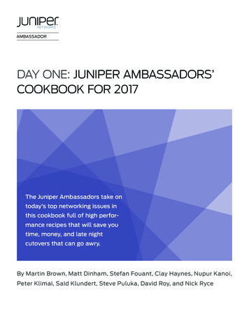 Day One: Juniper Ambassadors' Cookbook For 2017