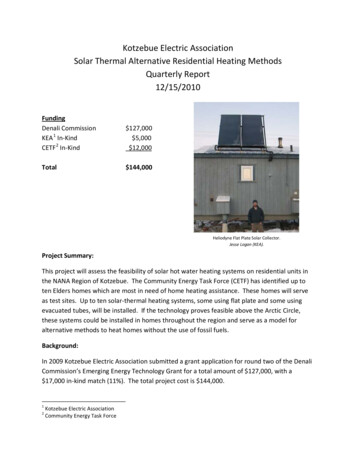 Kotzebue Electric Association Solar Thermal Alternative Residential .