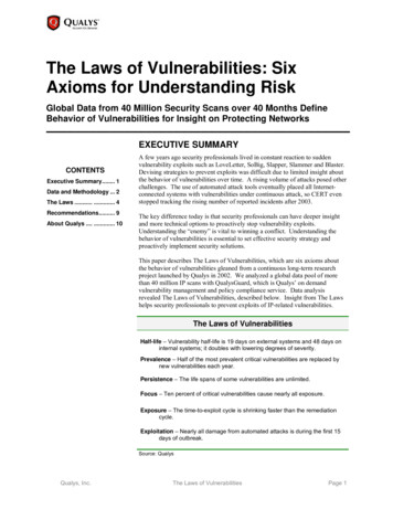 The Laws Of Vulnerabilities: Six Axioms For Understanding Risk - Qualys