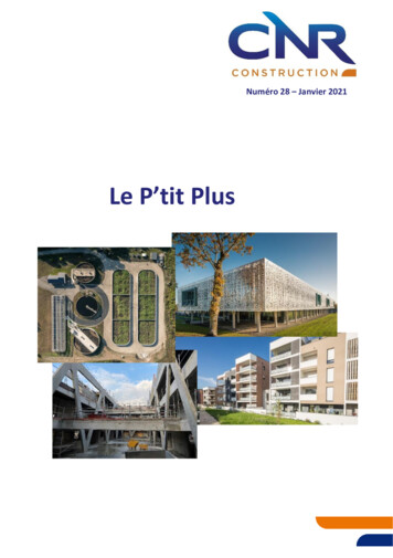 Le P'tit Plus - CNR Construction