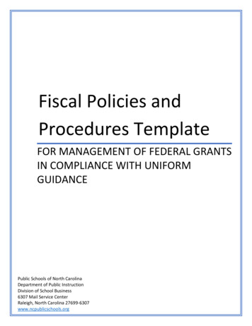 Fiscal Policies And Procedures Template - NC