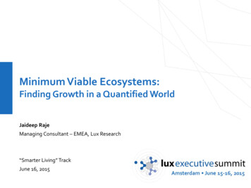 Minimum Viable Ecosystems - Lux Research, Inc