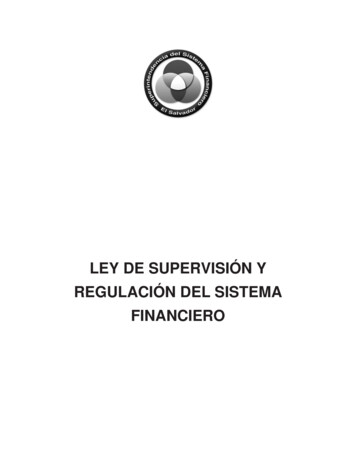 Ley De Supervisión Y Regulación Del Sistema Financiero