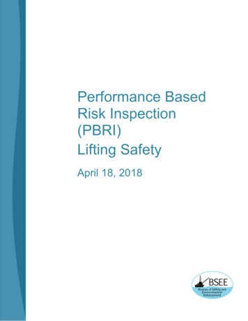 Performance Based Risk Inspection - Lifting Safety - Bureau Of Safety .