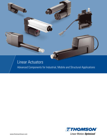 Thomson Linear Actuators For Industrial, Mobile And Structural Applications