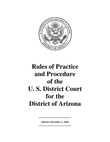 Rules Of Practice And Procedure Of The U. S. District Court For The .
