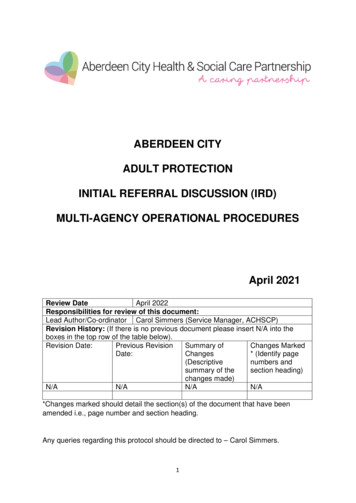 Aberdeen City Adult Protection Initial Referral Discussion (Ird) Multi .