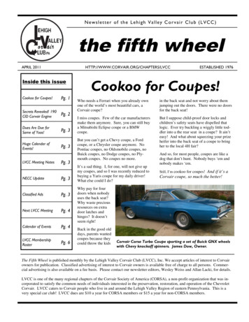 Newsletter Of The Lehigh Valley Corvair Club (LVCC) The Fifth Wheel