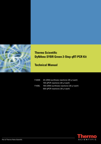 Thermo Scientific DyNAmo SYBR Green 2-Step QRT-PCR Kit Technical Manual