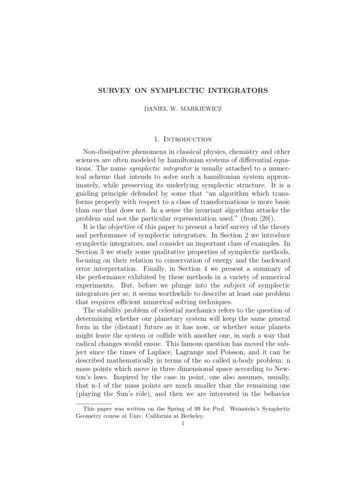 Introduction Symplectic Integrator - University Of California, Berkeley