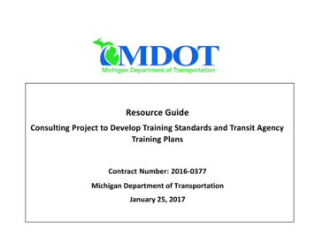 MDOT Resource Guide Consulting Project To Develop Training Standards .