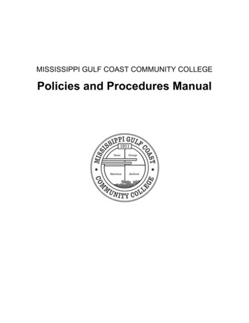 Policies And Procedures Manual - Mississippi Gulf Coast Community College