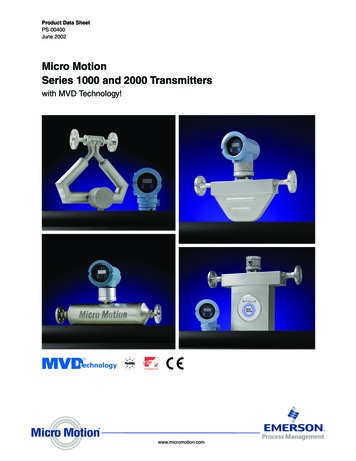Micro Motion Series 1000 And 2000 Transmitters - Shaanxi SFT Co., Ltd