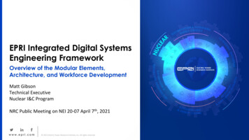 EPRI Integrated Digital Systems Engineering Framework