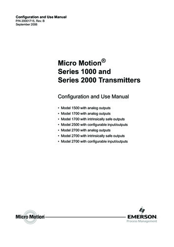 Micro Motion Series 1000 And Series 2000 Transmitters: Configuration .