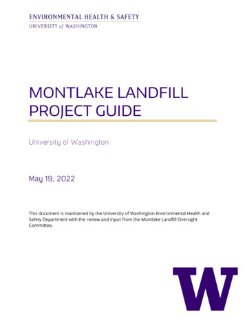 MONTLAKE LANDFILL PROJECT GUIDE - University Of Washington