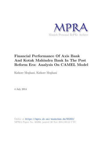 Financial Performance Of Axis Bank And Kotak Mahindra Bank In The . - LMU