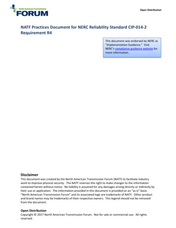 NATF Practices Document For NERC Reliability Standard CIP-014-2 .